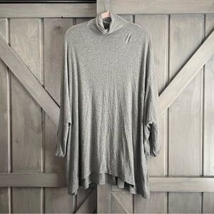 Free‎ People We The Free Terry Turtle Neck Tunic Gray Slub Knit Oversized M